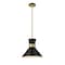 Z-Lite Soriano 1 Light Pendant, Matte Black & Heritage Brass 728P13-MB-HBR - alternate 3
